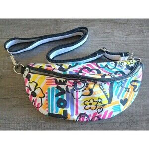 Brighton Graffiti Love Fanny Belt Bag New Without Tags Hearts Flowers